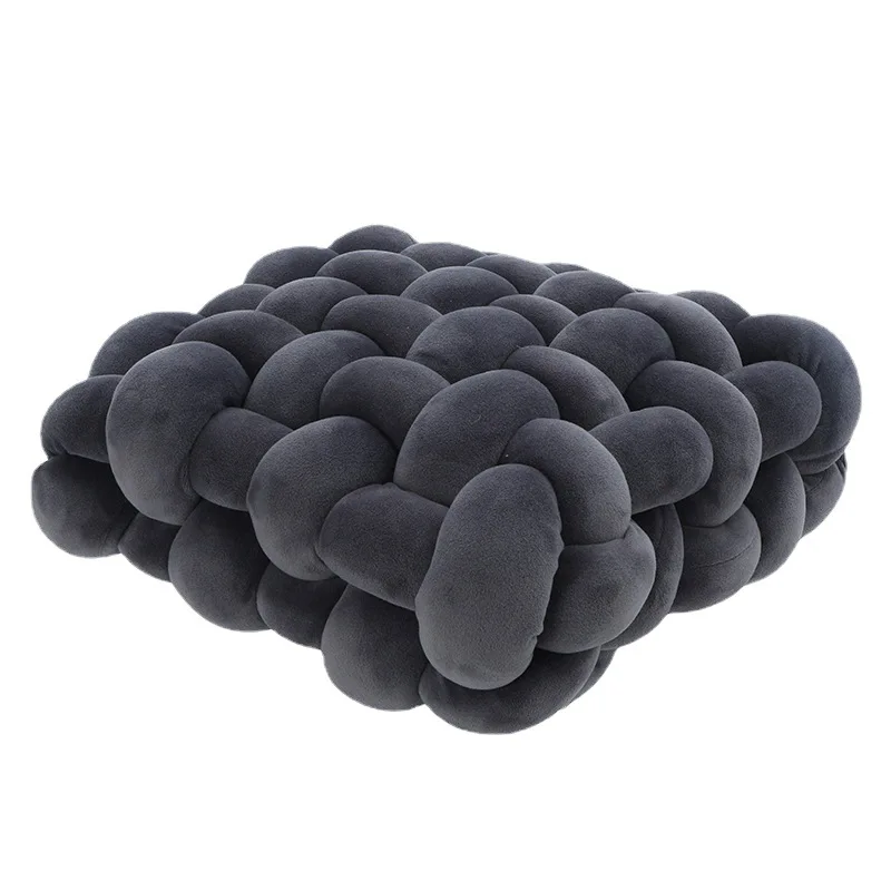European ins style Solid color plush throw pillows Modern simple square woven chair cushion living room decoration sofa cushions