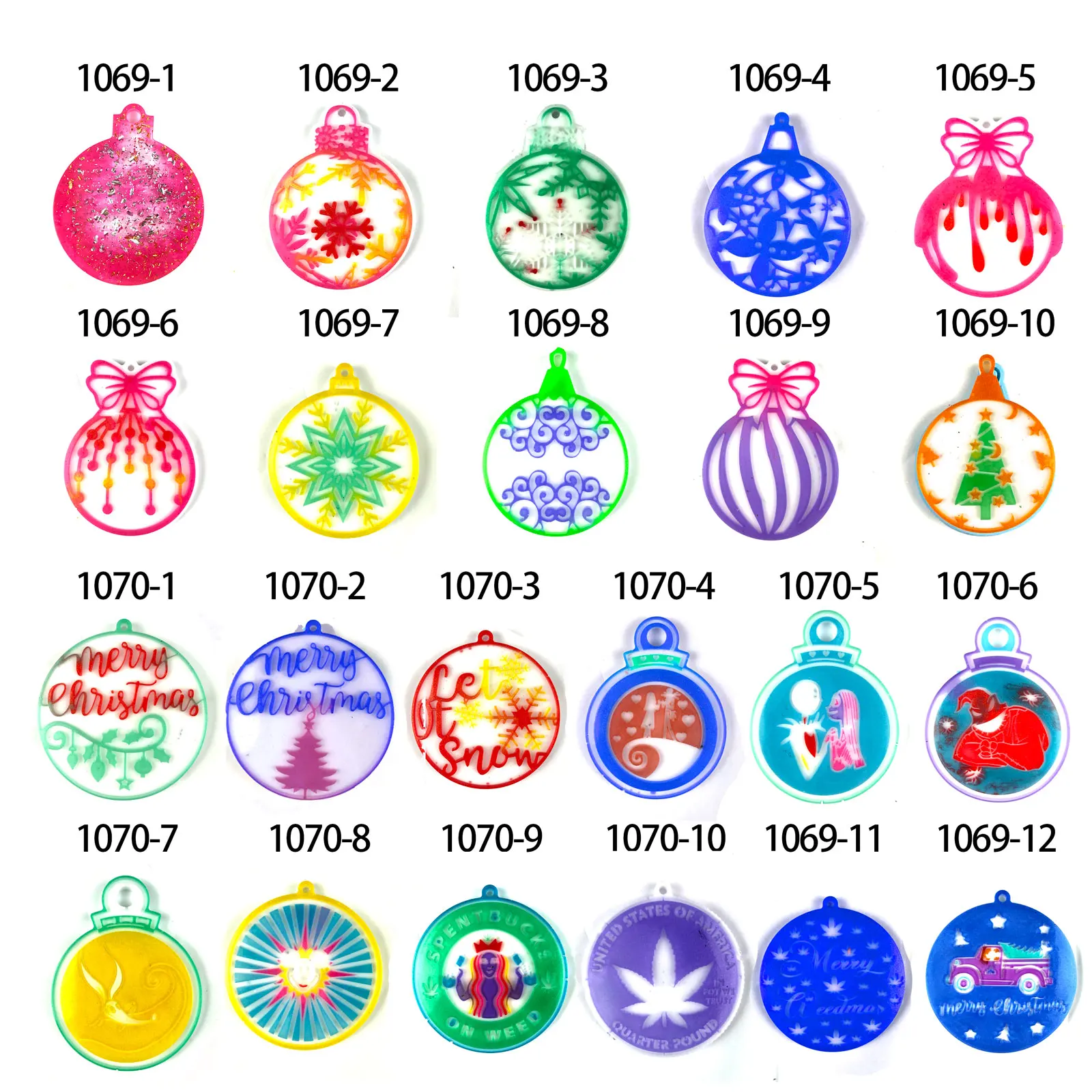 1069 рождественские украшения, силиконовые формы из смолы, круглые формы, формы для подвесок для эпоксидной смолы, поделки «сделай сам», изготовление ювелирных изделий, брелоков