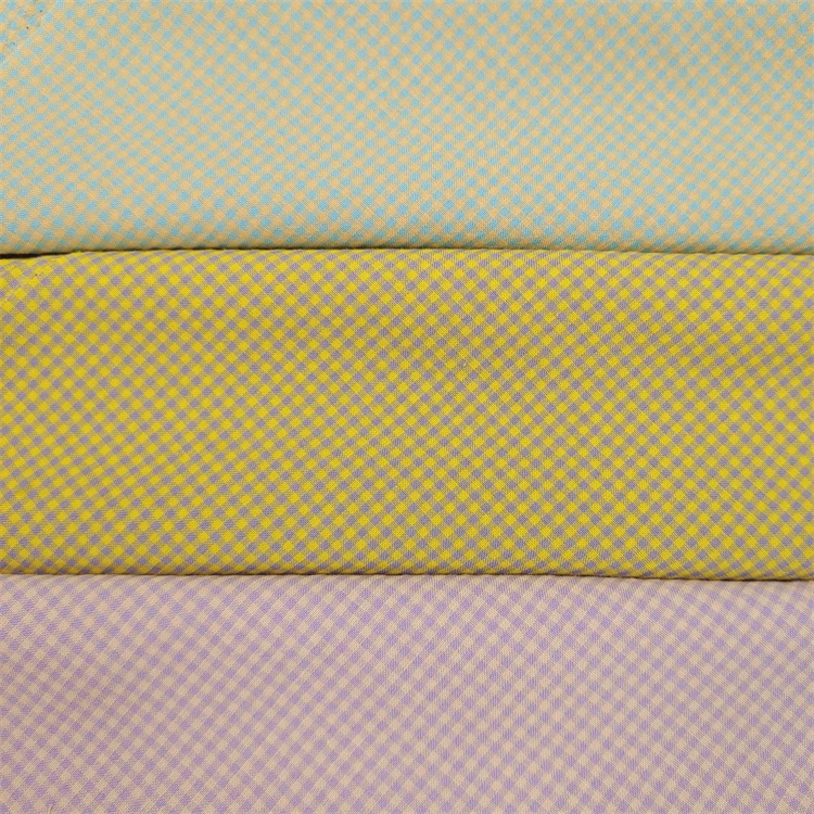 stock Cheap fashion girls dresses fabric polyester cotton blending Yarn dyed lattice clothing check Dress fabric for garment