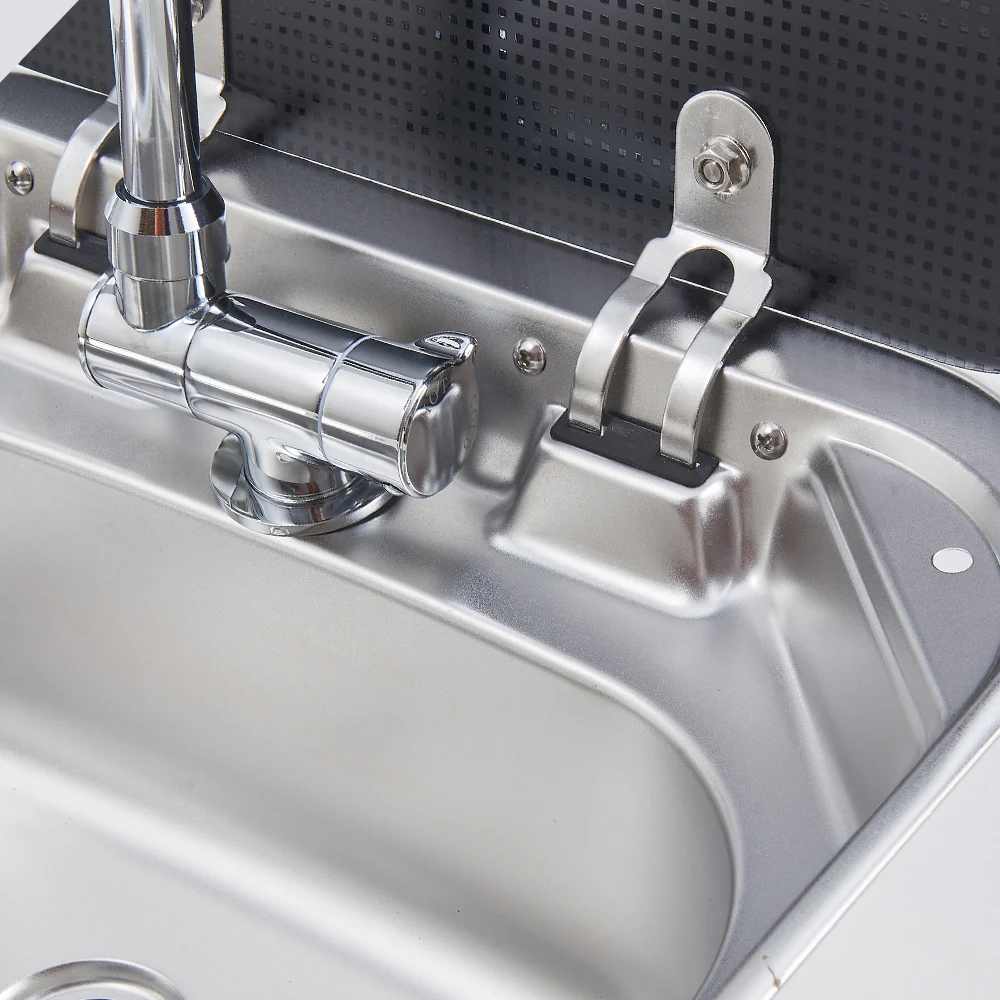 Factory Made Stainless Steel Rv Kitchen Sink Caravan Sink With Glass Cover
