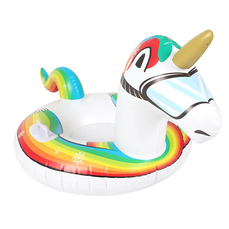 2022 Factory Wholesaled Customization OEM Inflatable Snow Toys Skiing Snowfun Unicorn Tube Inflatable Sledge