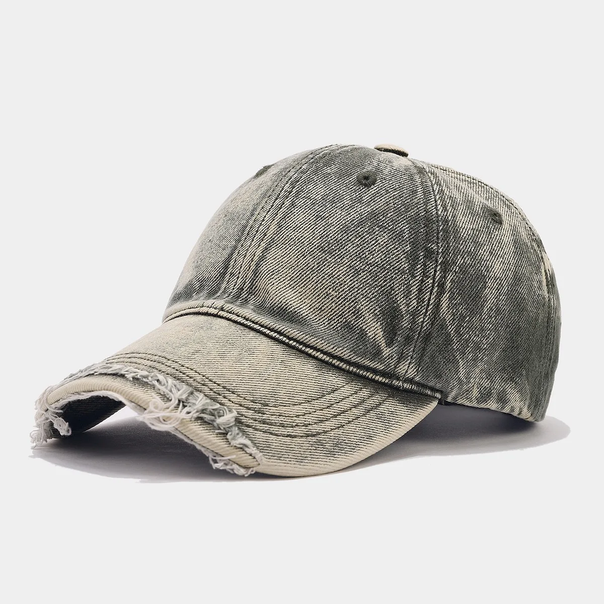 Korean brand fashion hole soft distressed dad hats custom female art retro washed baseball dad distressed hat men