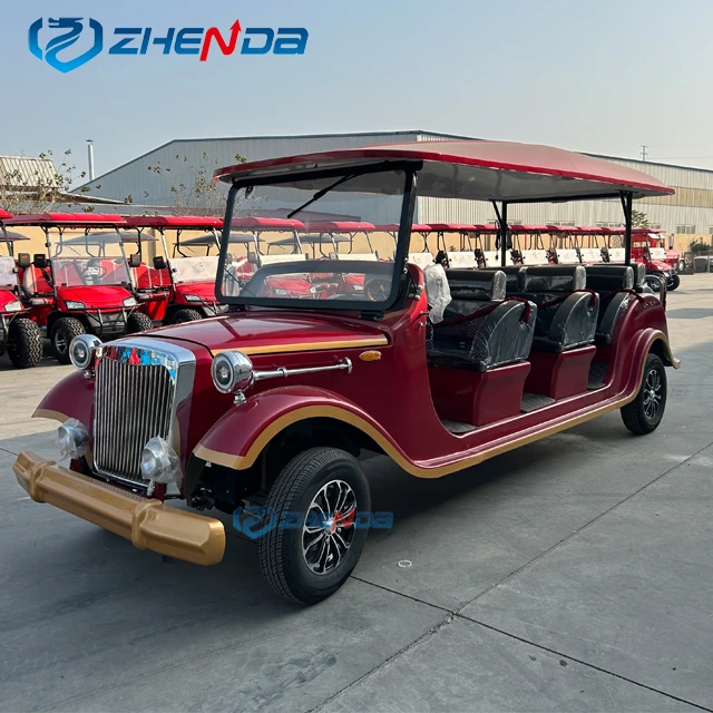 Classic Car Red Sightseeing with AC Resort Amusement Vintage Buggy
