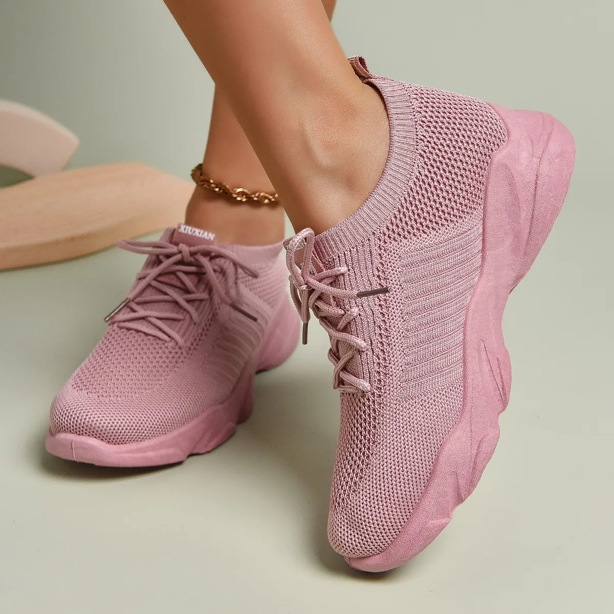 MYway In Stock Custom Footwear Female Woman Pink Sneakers Skate Table Tennis Shoes For Women Ladies Sneakers