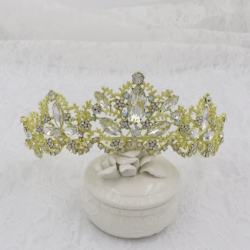 Euramerican Crystal Diamond Party Wedding Tiaras Bridal Crowns Rhinestone Crown For Women Jewelry