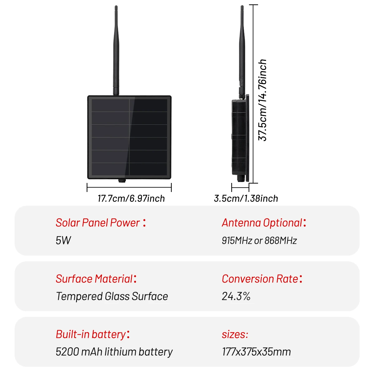New 5w Power Ups D5 Solar Panel System With Antenna Heltec V3 Lora Iot Meshtastic for Outdoor Farm Communications