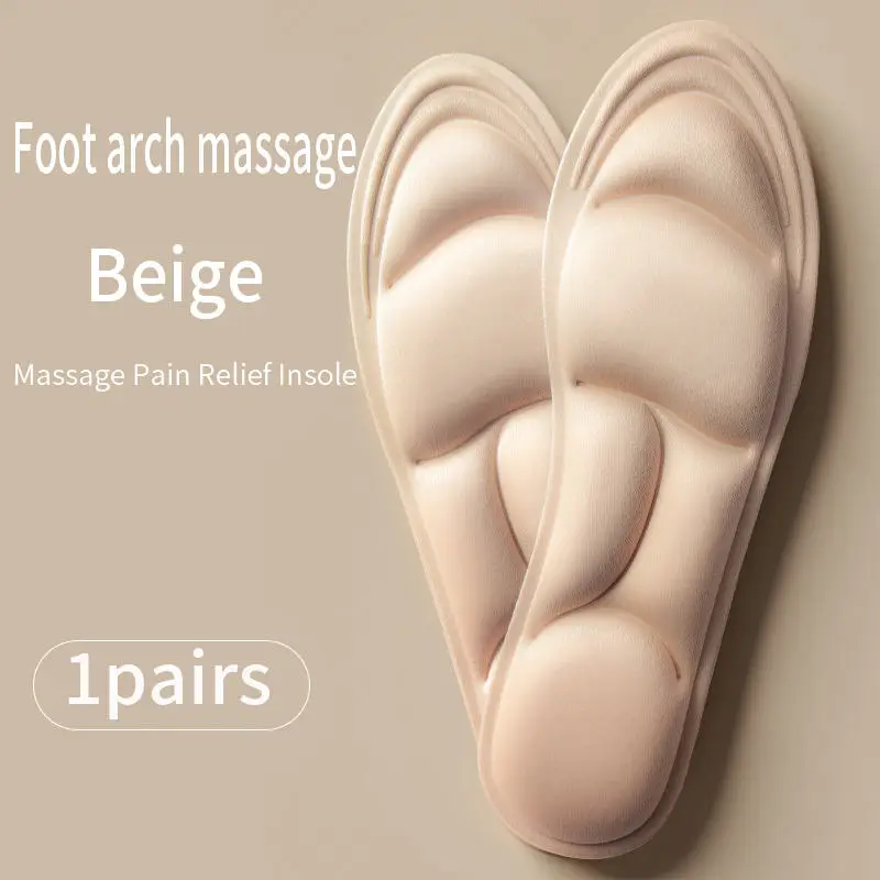 Sponge Massage Shoe Insole 5D Arch Support sweat insoles Shock Absorption Super Soft Insoles