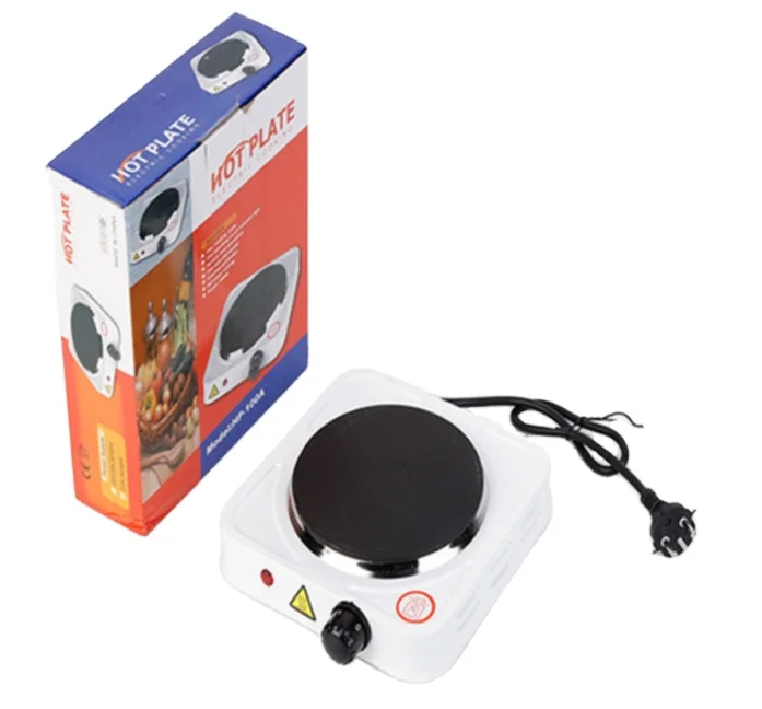 Solid Hotplate Hot Selling 1500W Single Burner Electric Cooking Stove White Metal Logo Power