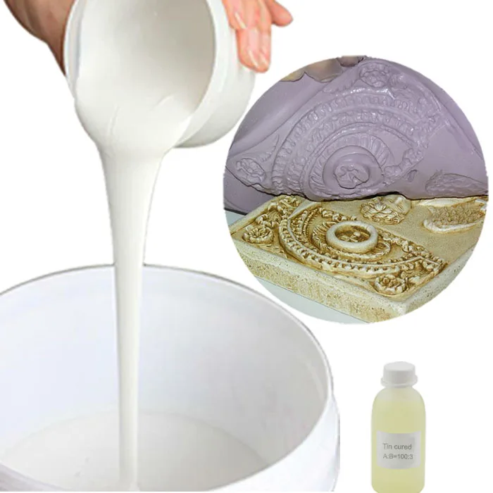 отвержденная оловом конденсация RTV-2 жидкая силиконовая резина для изготовления гипсовых форм
