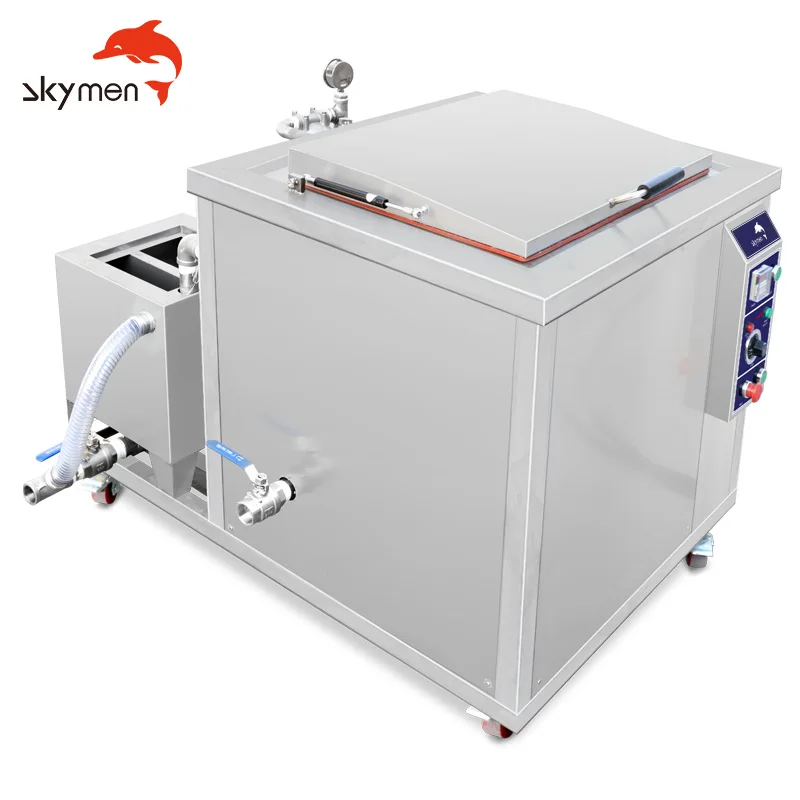auto parts industrial hardware oil removing cleaning engine block cylinder ultrasonic cleaner recycle high efficiency