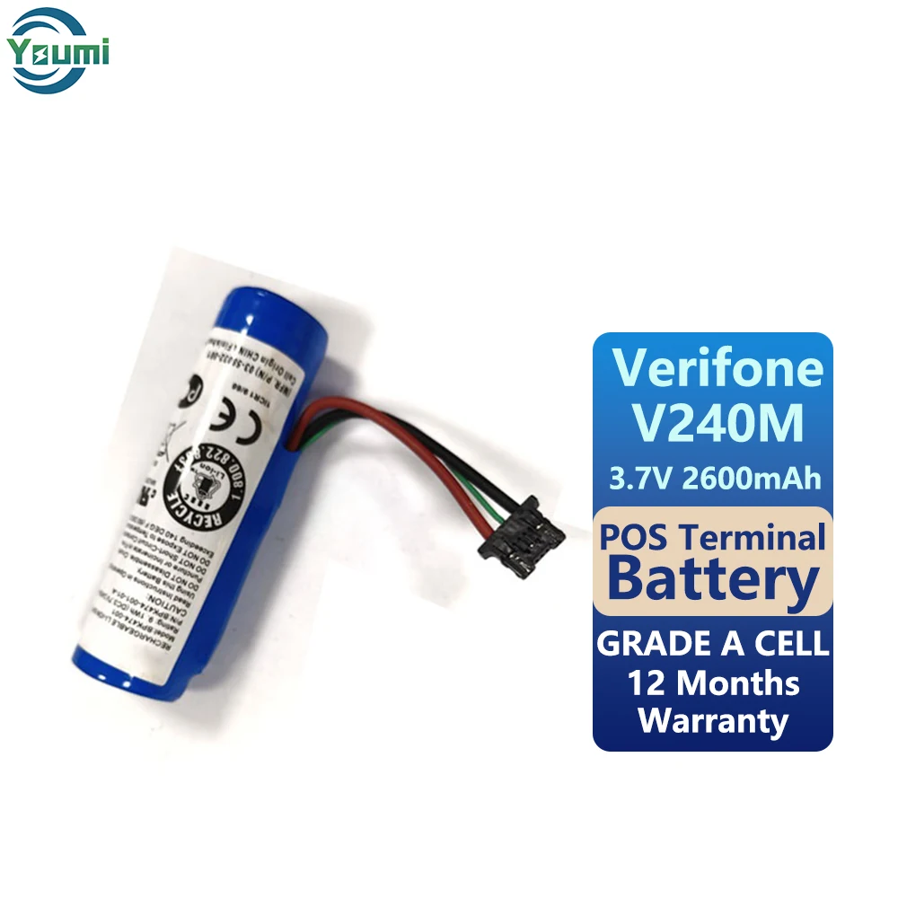 Youmi Verifone V240M 3.7V 2600mah Pos Terminal Battery for Verifone Pos Terminal