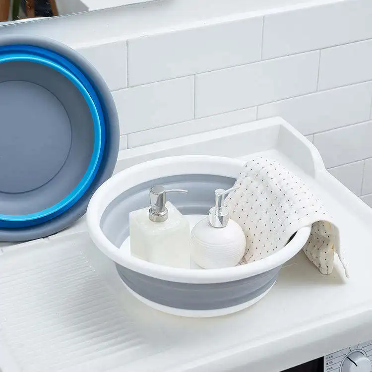 Supply Collapsible Bathroom Kids Basin Safe Tpr Pp Plastic Round Laundry Portable Foldable Wash Plastic Water Basin