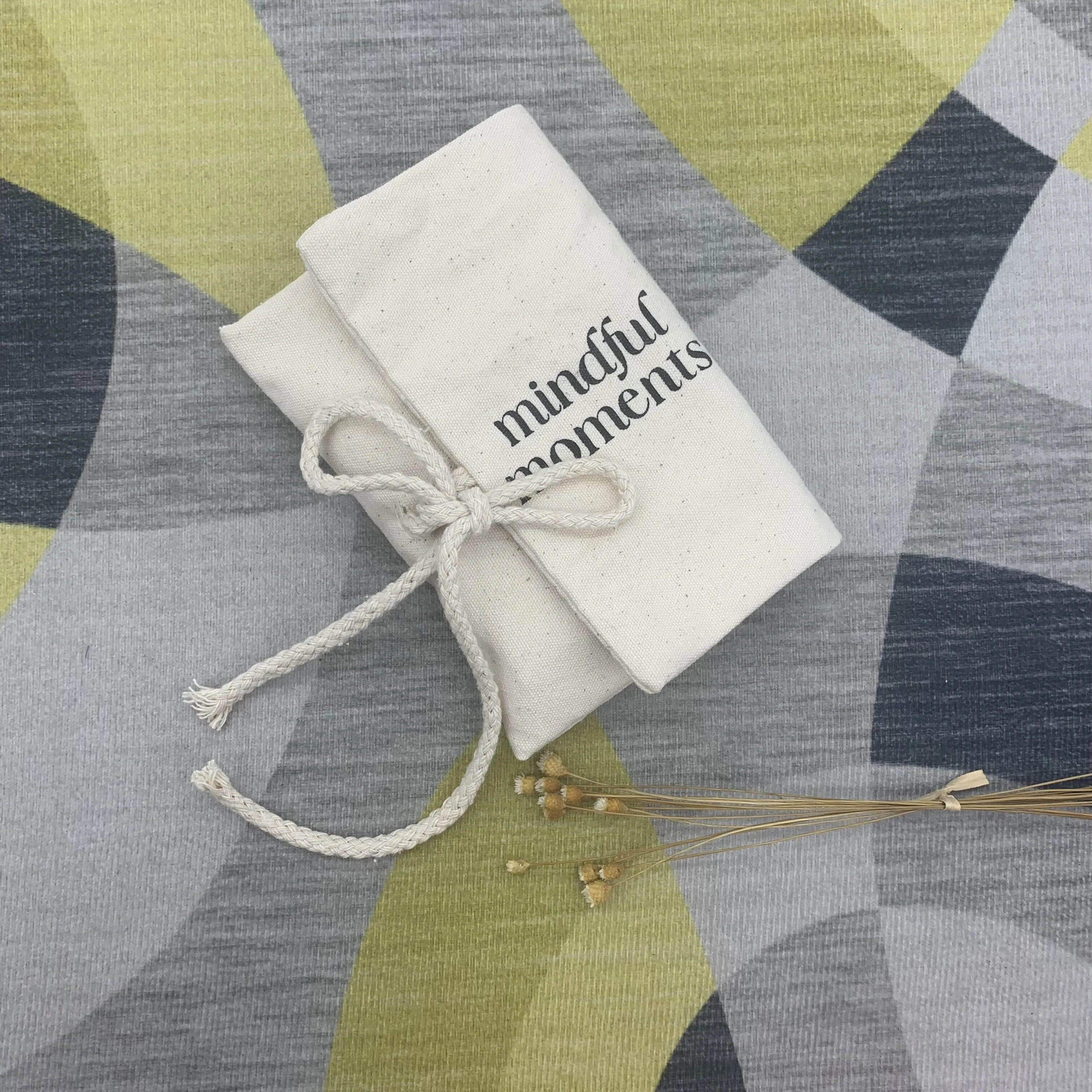 Wholesale Recycled Canvas Envelope Bag Pouch Makeup Packaging With Cotton Rope Black Logo Print