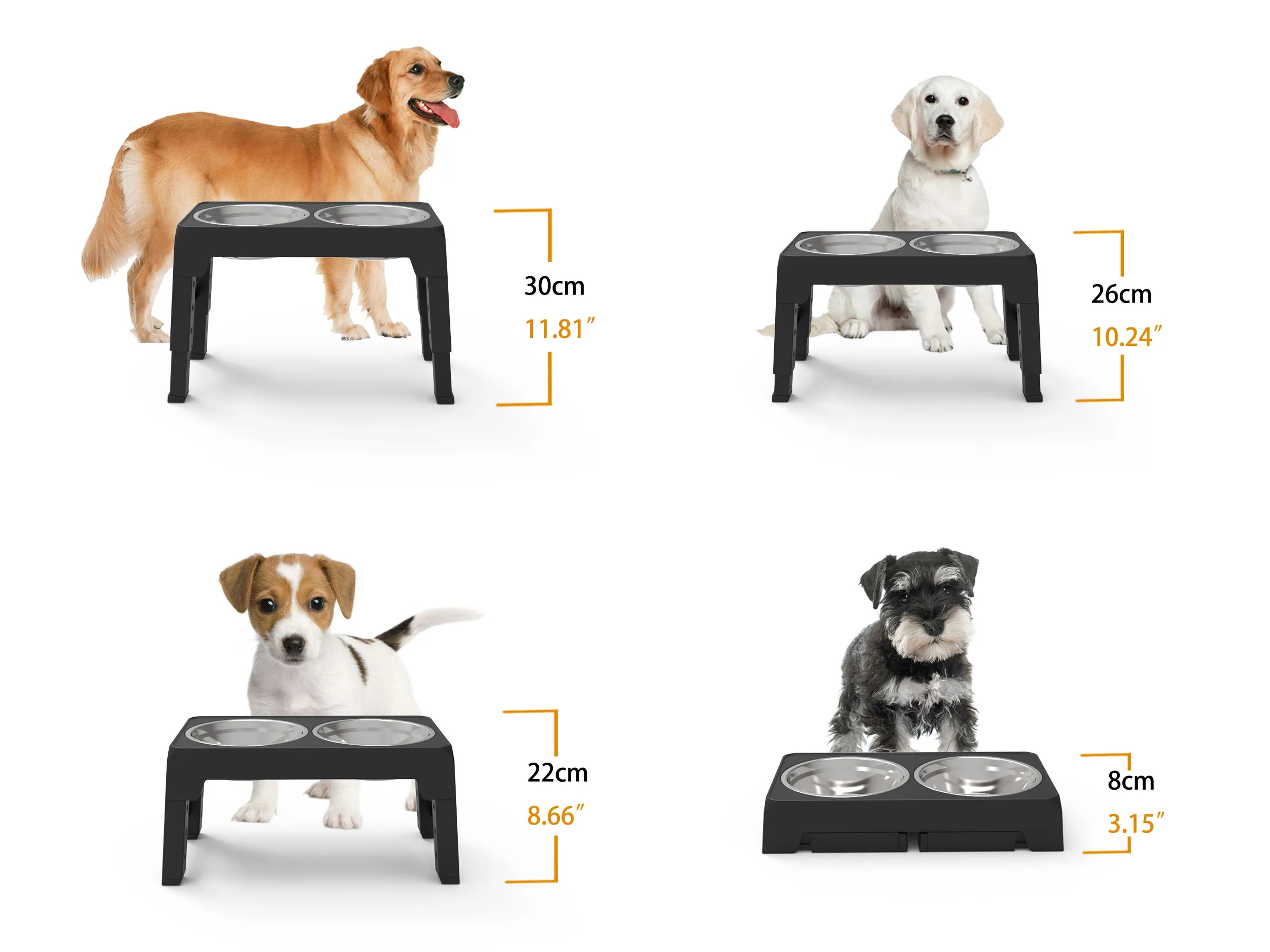 Elevated Pet Bowls Adjustable Dog Stand Raised Food and Water for Small Medium Large Slow Feeder Folding Lift Table Pet Bowl