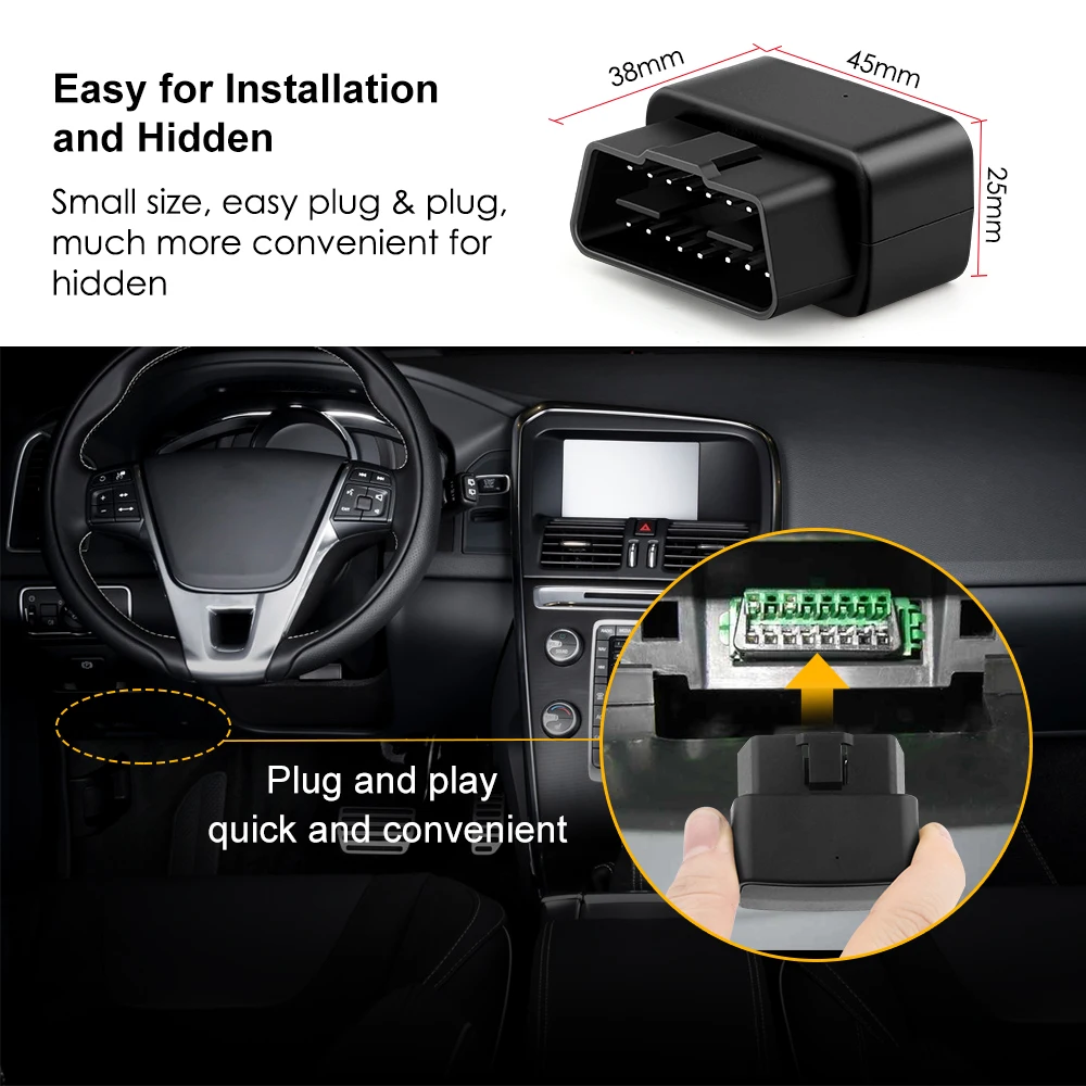 
Car GPS Tracker OBD2 GPRS GSM Vehicle Alarm OBD Car Tracking Micodus MV33 Voice Monitor Anti-theft Geofence GPS Locator Free APP 