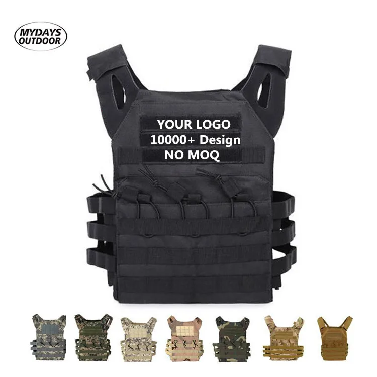 Mydays Outdoor Protective Adjustable Lightweight Breathable Molle Black Tactical Vest for Hunting Training