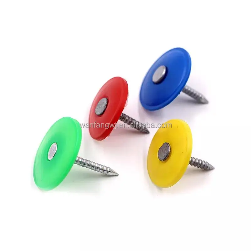 12 г, 7/8 дюйма, пластиковые колпачки для кровельных гвоздей с кольцевым хвостовиком