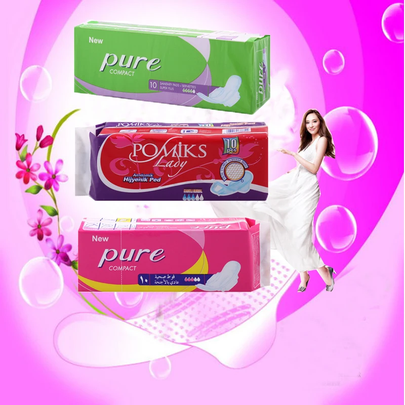 
Natural Soft Care Organic Cotton Menstrual Fc Bio Biodegradable Lady Pad Sanitary Napkin Women Wings Style Time 