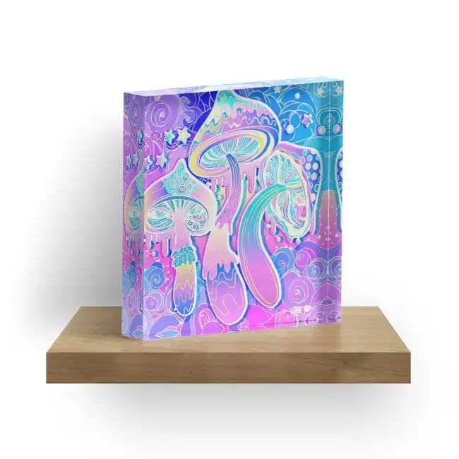 A5 A6 Custom Anime UV Photo Print Clear Crystal Display Lucite Acrylic Block for printing