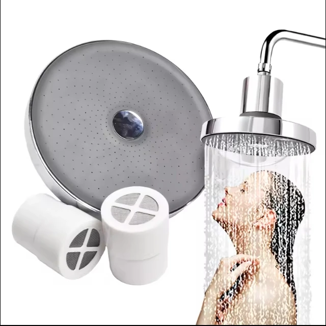 6-Inch KDF Vitamin C Calcium Chlorine Removal High-Pressure FILTERED SHOWERHEAD Water Filter System Toilets Spas Removes Hard