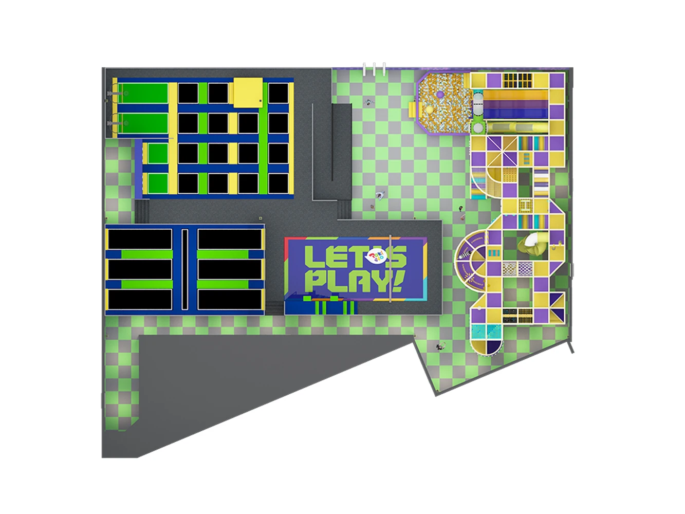 Pokiddo 1600sqm Large Indoor Sports Complex Park Durable Trampoline Park with Exciting Features