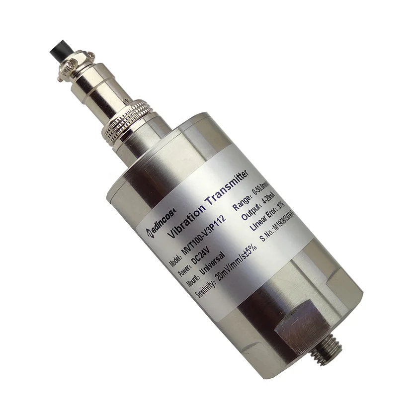MVT100-VT:  0-100degc Isolated Advanced 2 WIRE 4-20ma High Temperature Vibration Velocity Transmitter for Pump, Motor System