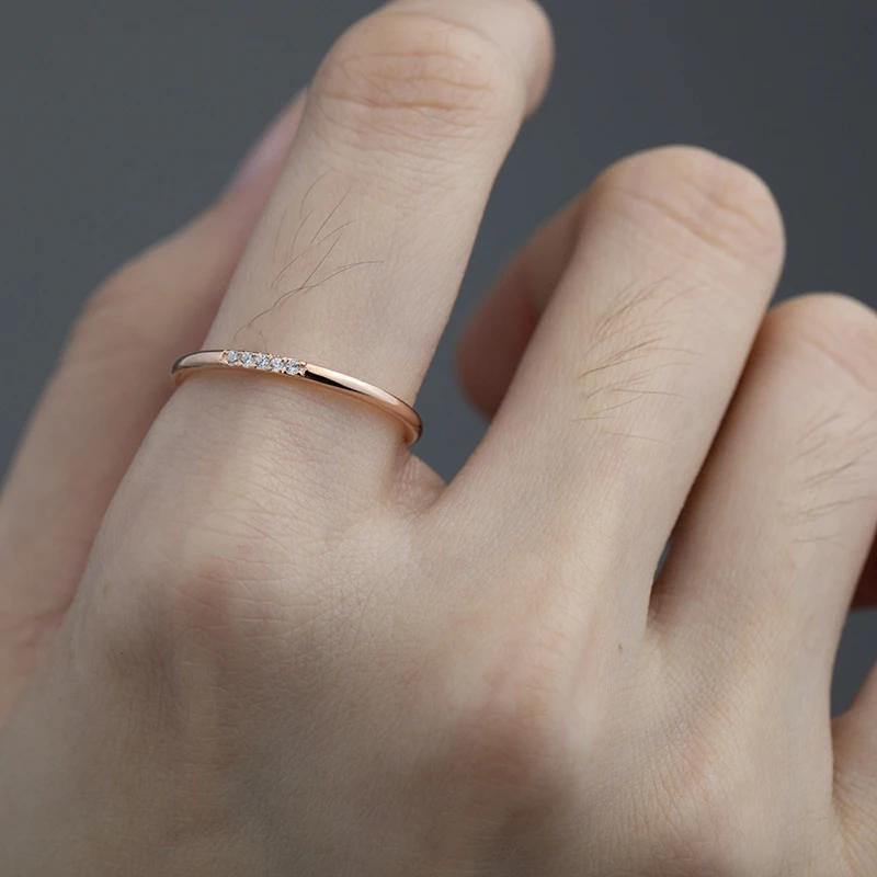 Fine Circle high quality silver rose gold ring S925 high quality jewelry 5A zircon inlaid main ring popular closed ring