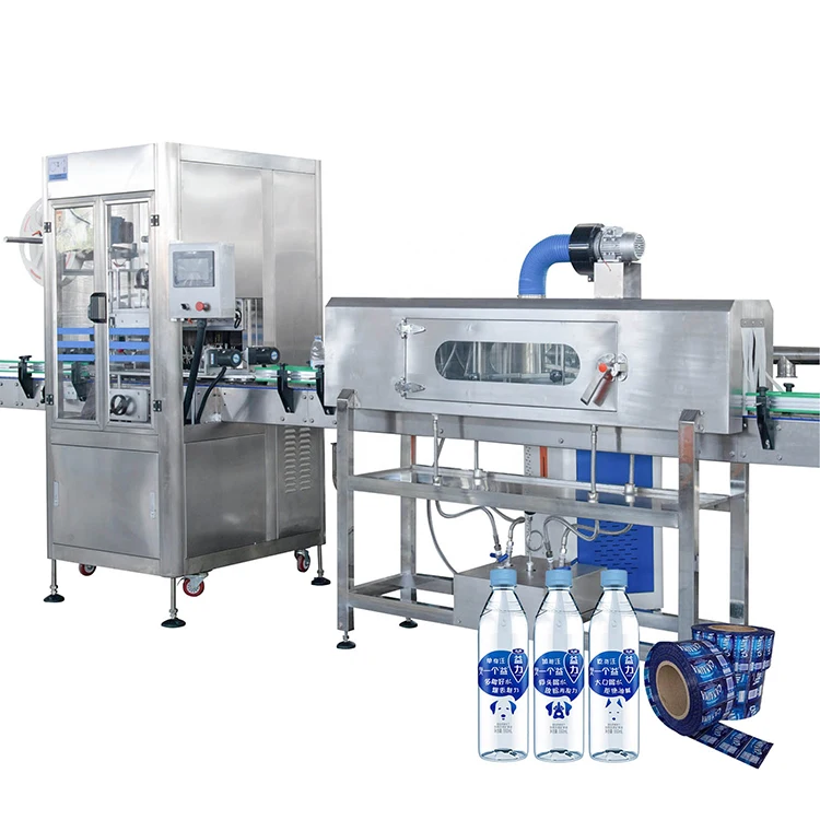 Automatic Sleeve Labeling Wrapping Packing Machine For Water Beverage Bottles