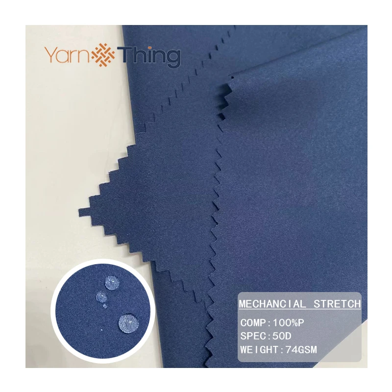 Hot sale 50D 2/1 Twill 100%Ployester Mechanical Stretch Fabric GRS Waterproof for Jacket Outdoor Coat