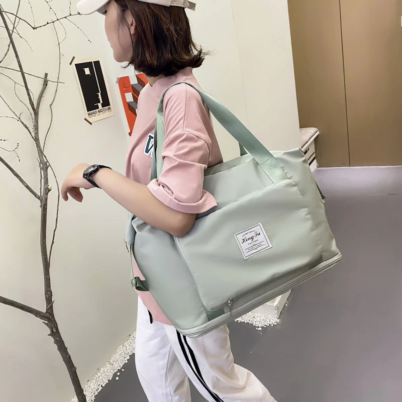 Custom Logo  Large Capacity Folding Waterproof Handbags Unisex Travel Organizer Bags Women Luggage Travel Packing Travel Bag