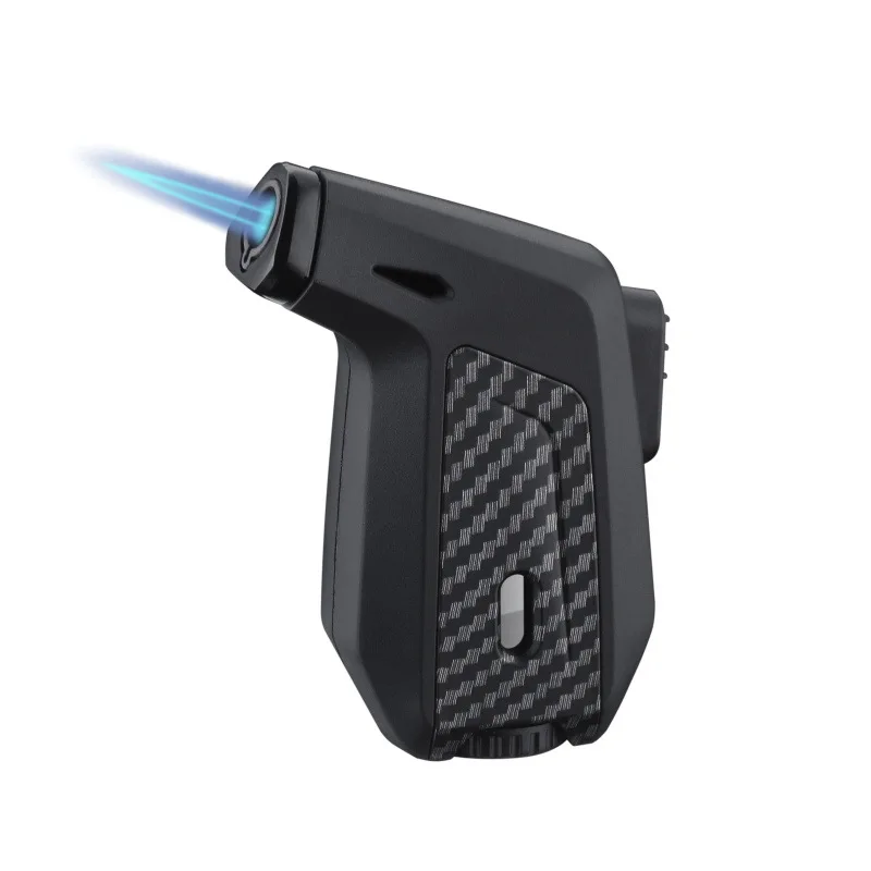 Mini windproof gas torch lighter with safety lock visible window lighter for BBQ cigar