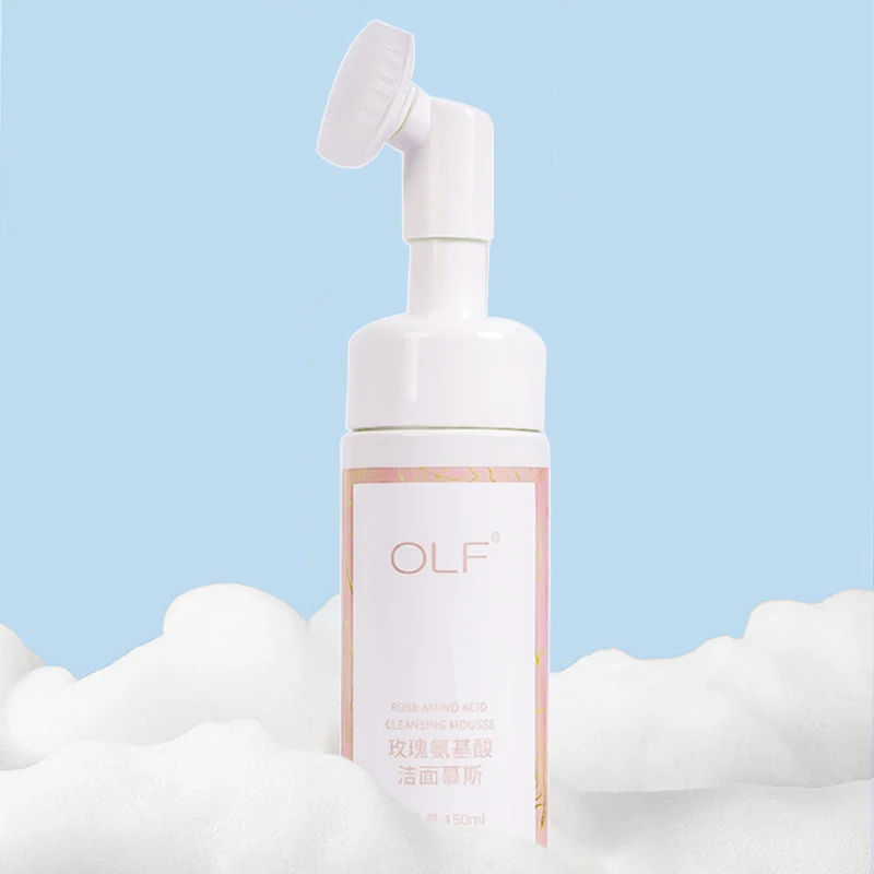 Private Label Organic Natural Hydrating Face Foaming Wash Moisturizing Whitening Blackhead Acne Remover Rose Facial Cleanser