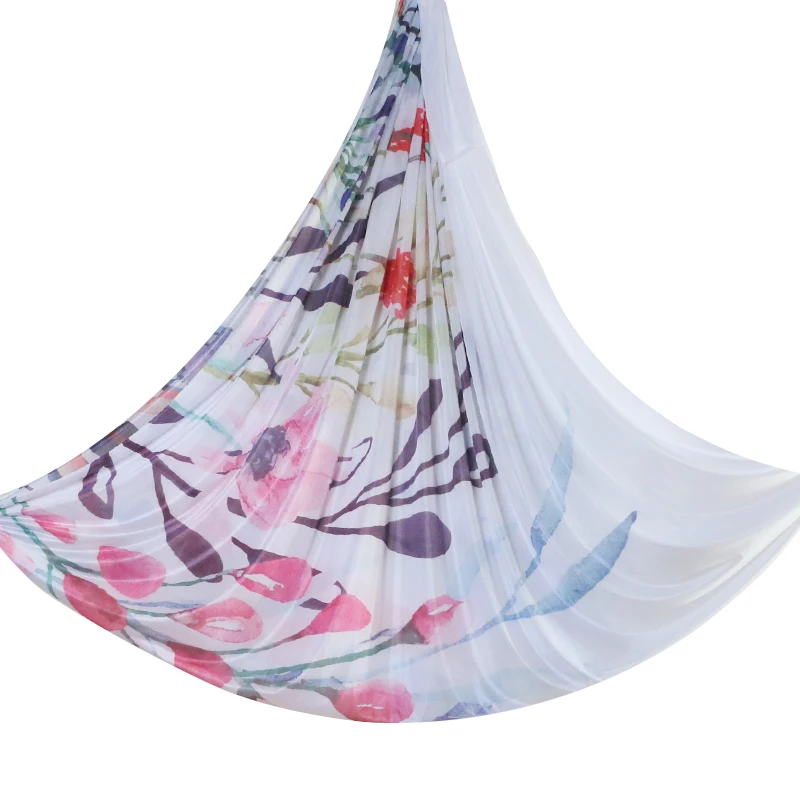 47 kinds Rainbow color 5m High Strength anti-gravity yoga hammock aerial silks yoga swing Premium Aerial Yoga Swings Fabric