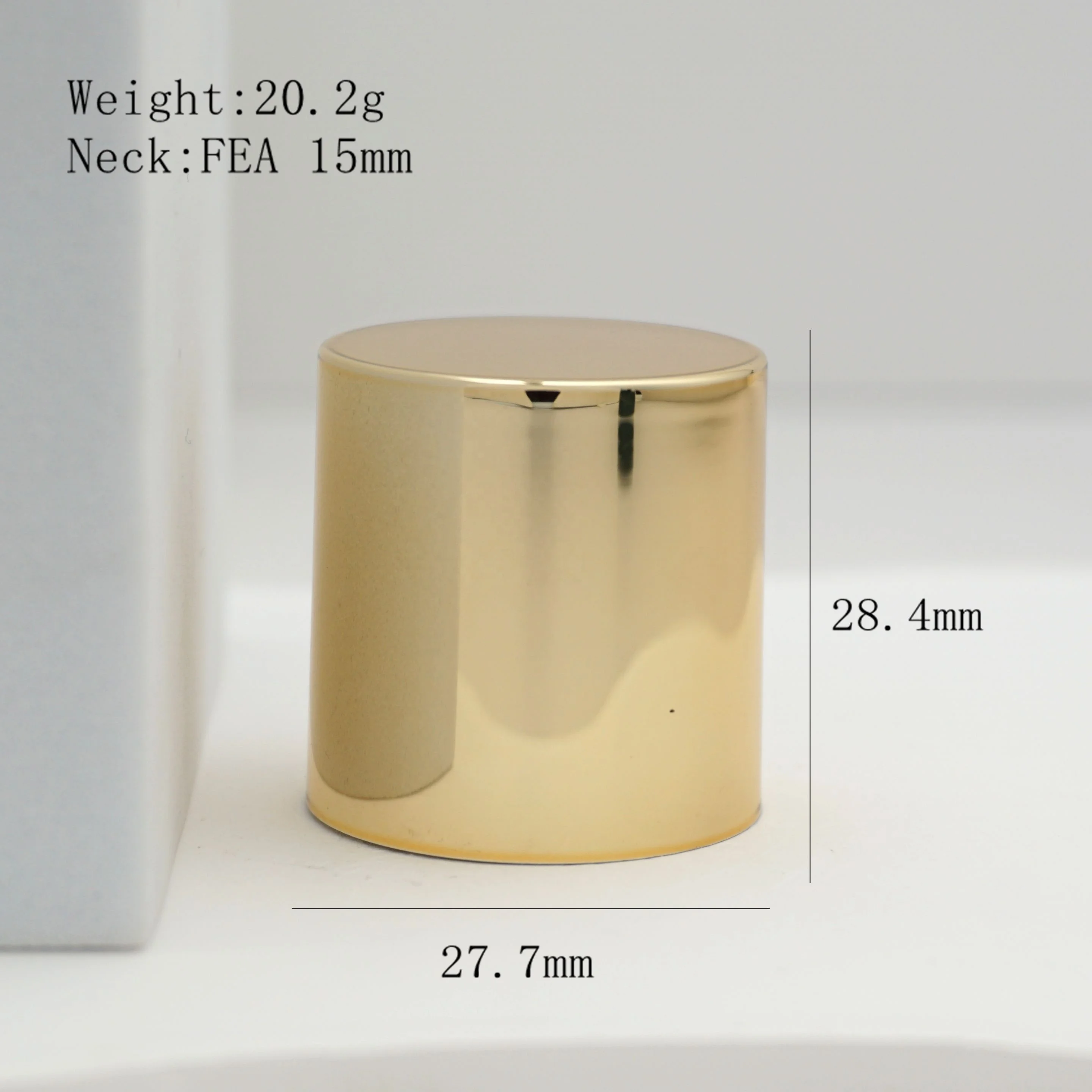 Custom Designed FEA 15mm Plastic Perfume Bottle Cap Fancy Metal Lid for Manufacturers Bottle Closures