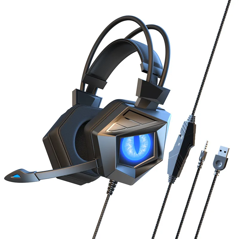 New SY-G15 colorful breathing luminous game computer wire-controlled headset gaming earphones & headphones with mic
