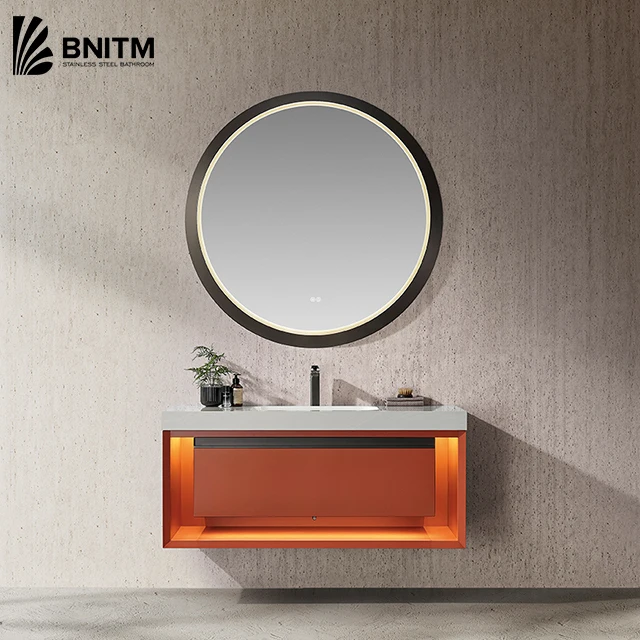 BNITM Роскошная оранжевая керамическая раковина из синерта