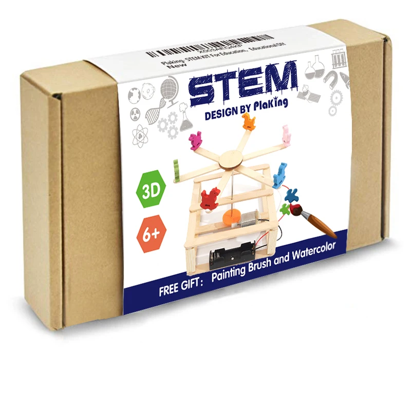 Popular Wooden Carousel Horse Toy, Merry-Go-Round Toy Rotating Mechanical Model - 3D Wooden Puzzle, Assembly Model