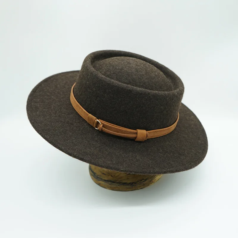 100% Australian Wool fashion felt hat for Adults customized logo color fedora hats pork pie with high quality
