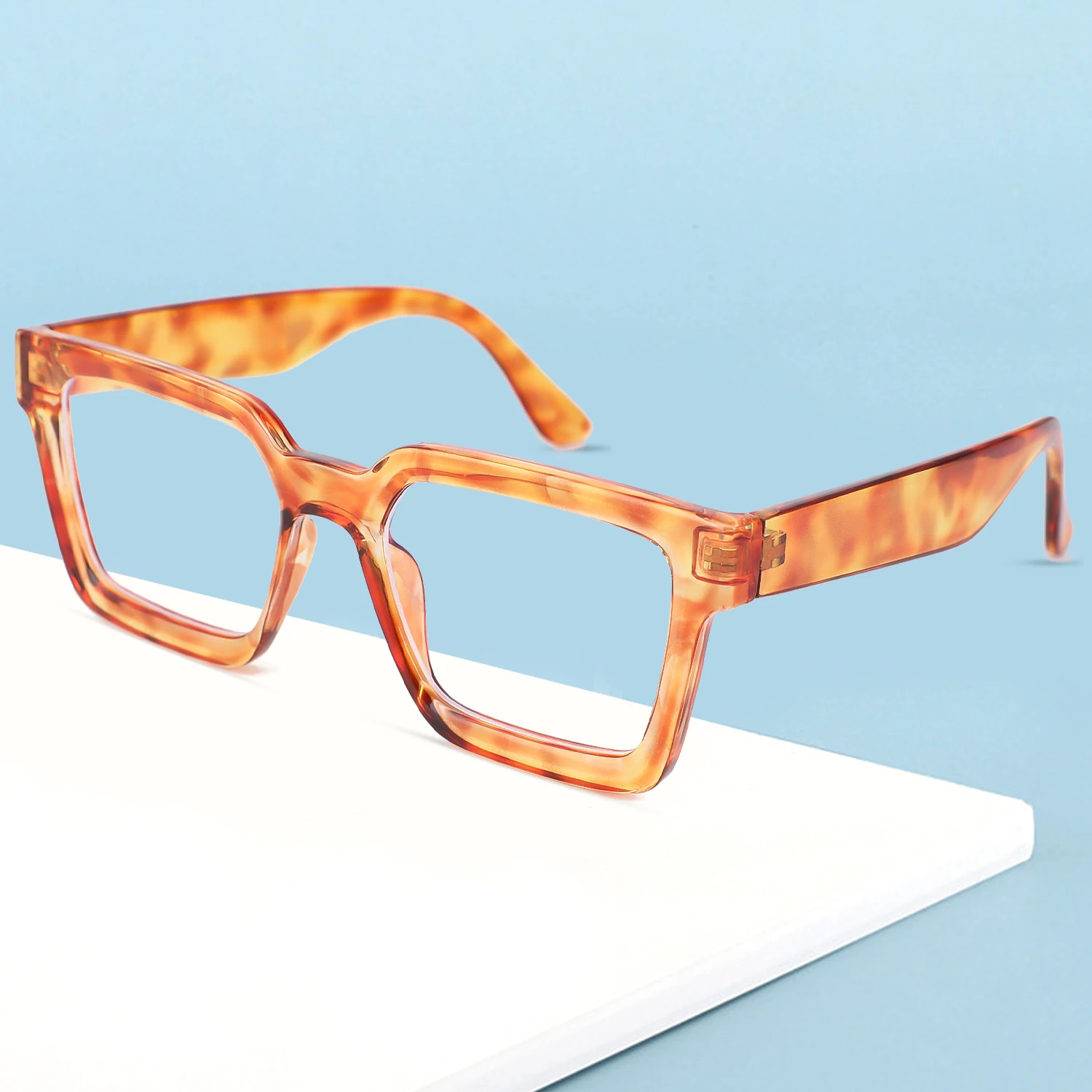 2024 The latest fashion all-in-one anti-blue light mirror large frame plain makeup god unisex glasses daily wear