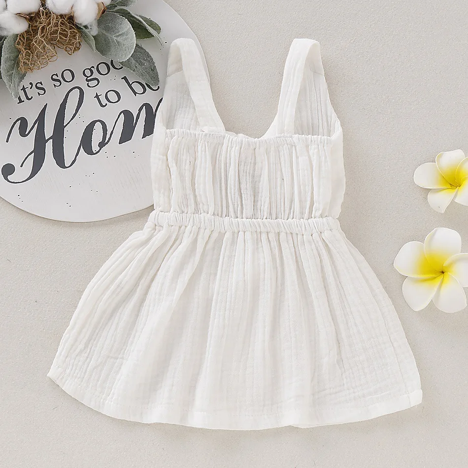2019 Fashion girls dress Muslin cotton Suspender baby Summer dress