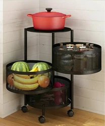 Kitchen Storage Rotatable Shelf 3/4/5 Layers Vegetable Or Fruit Storage Rack