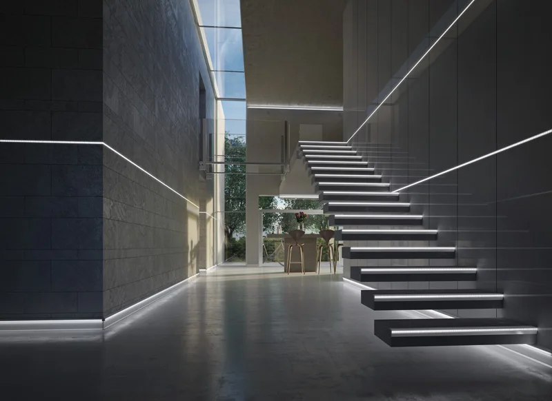 Stair Nosing LED Strip LED Aluminium Extrusions Edging Profiles Stairs LED Profile Lights
