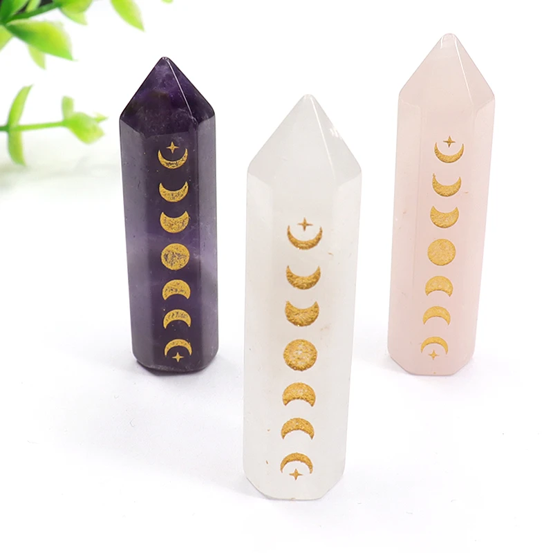 Wholesale Natural Crystals Point Rose Quartz Tower Amethyst Healing Crystals Quartz Points Healing Stone Crystal Wand Tower
