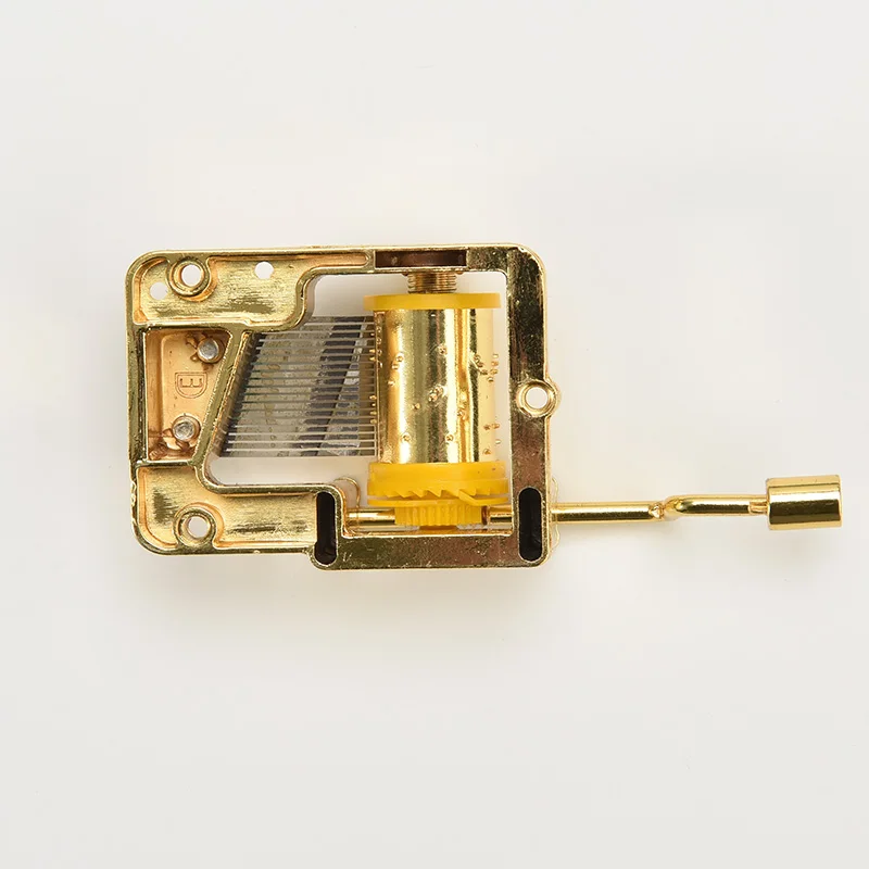 18 Note Hand cranked Musical Movement custom made hand crank golden  music box mechanism