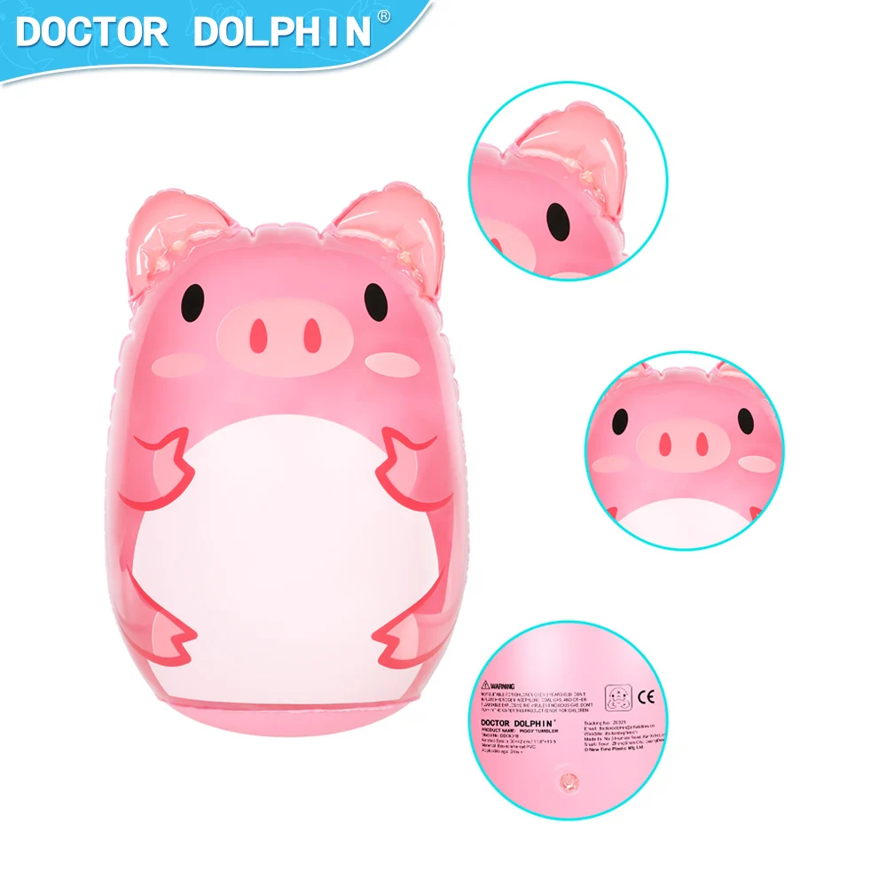 Doctor Dolphin PVC Style Cartoon Small Pig Gift Punch Inflatable Tumbler animal Toy Kids Play