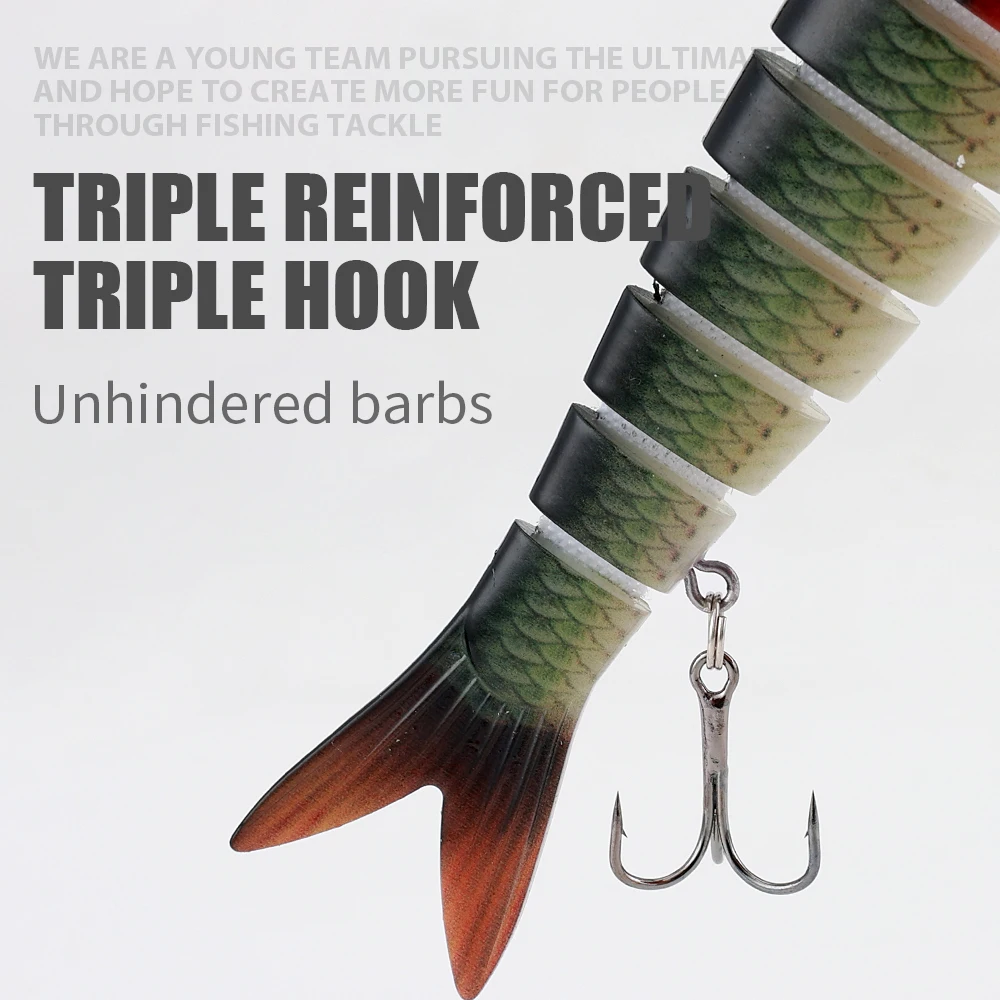 wholesale hard bait vib 135mm/20g section fish lures sinking vib8-Segment Multi Jointed Fishing Hard Lure