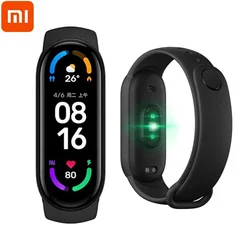 Original Global Version Xiaomi Mi band6 Wristband bt 5.0 5ATM Blood Pressure Waterproof Fitness Bracelet Tracker Mi Band 6