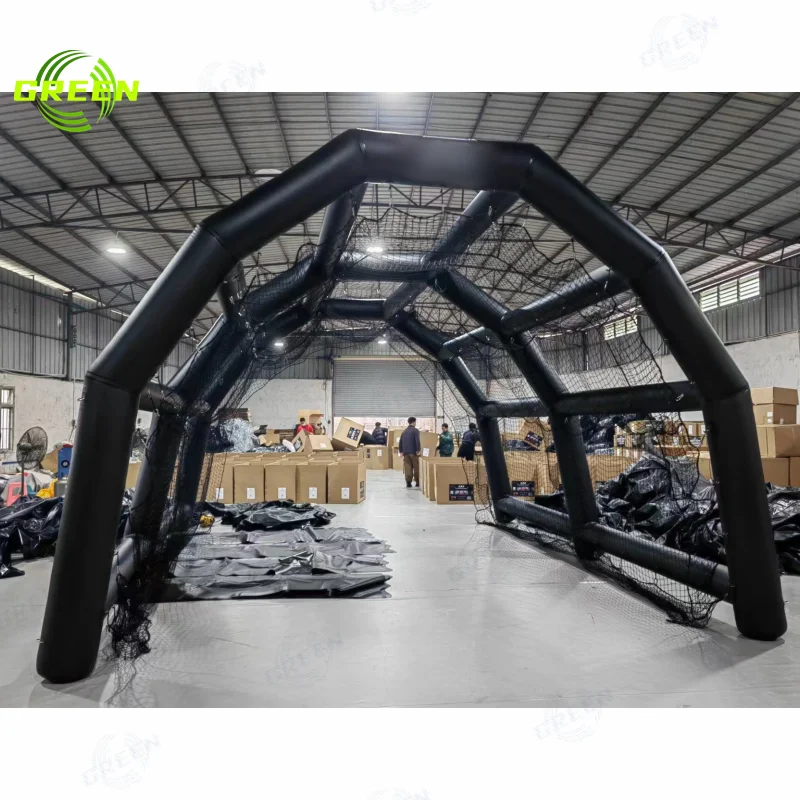 Green Air tight Inflatable Baseball Sport Court Baseball Batting Cage Pitch Sport Tent Inflatable Batting Baseball Cage With Net