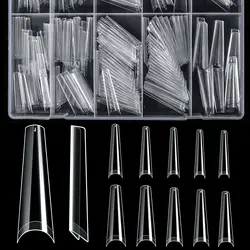 Частная этикетка, 300 шт., XXXL, сверхдлинные накладные ногти в форме гроба без изгиба, акриловые накладные ногти для французского маникюра, накладные ногти с полупокрытием