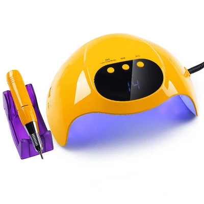 2 in 1 Manicure Salon Tools 48W UV LED Light Nail Dryer Smart Gel Nail Lamp with 18000 RPM Polish Nail Drill